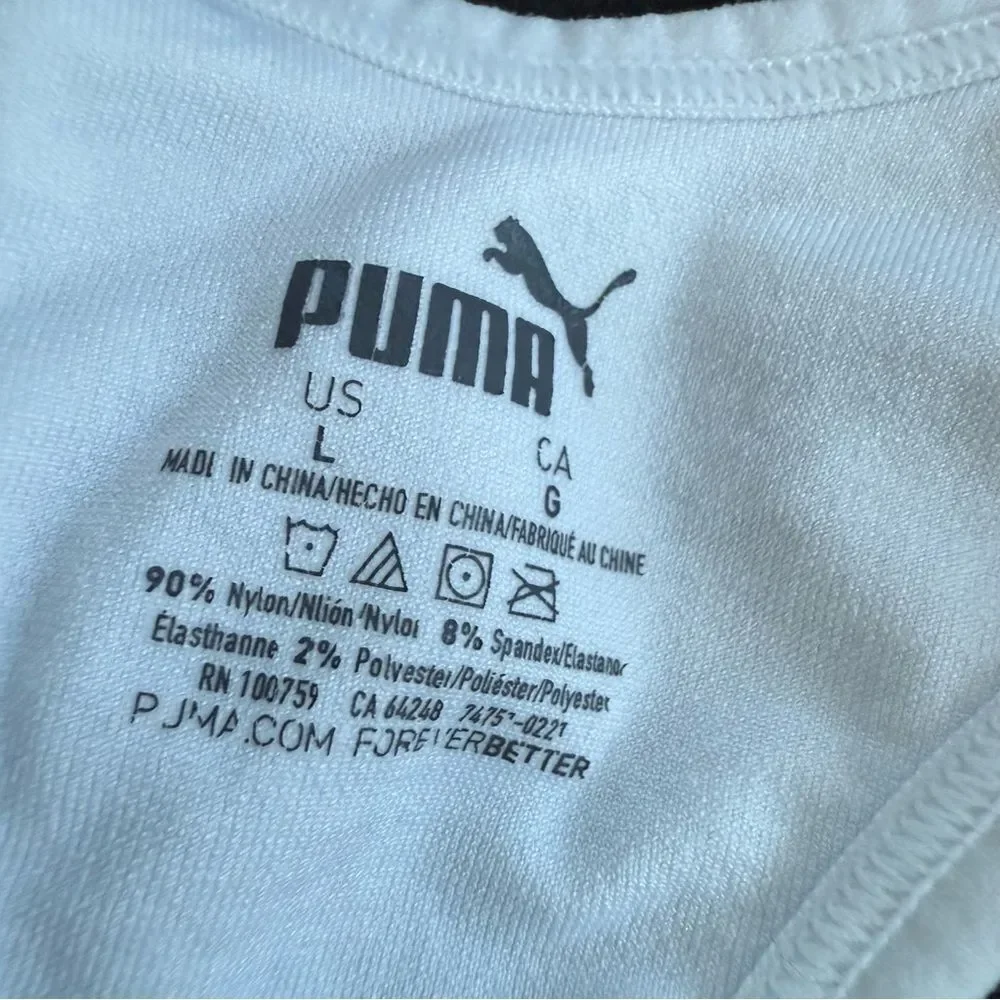 Puma Women's Classic White Sports Bra‎ Large